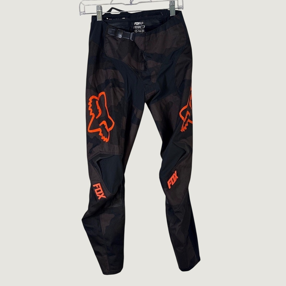Fox Racing 180 Camo Motocross Pants Black Orange Youth 28 Style 26459